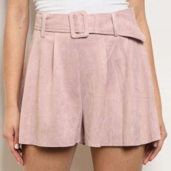 PINK BELTED SHORTS - Picture 2 of 5
